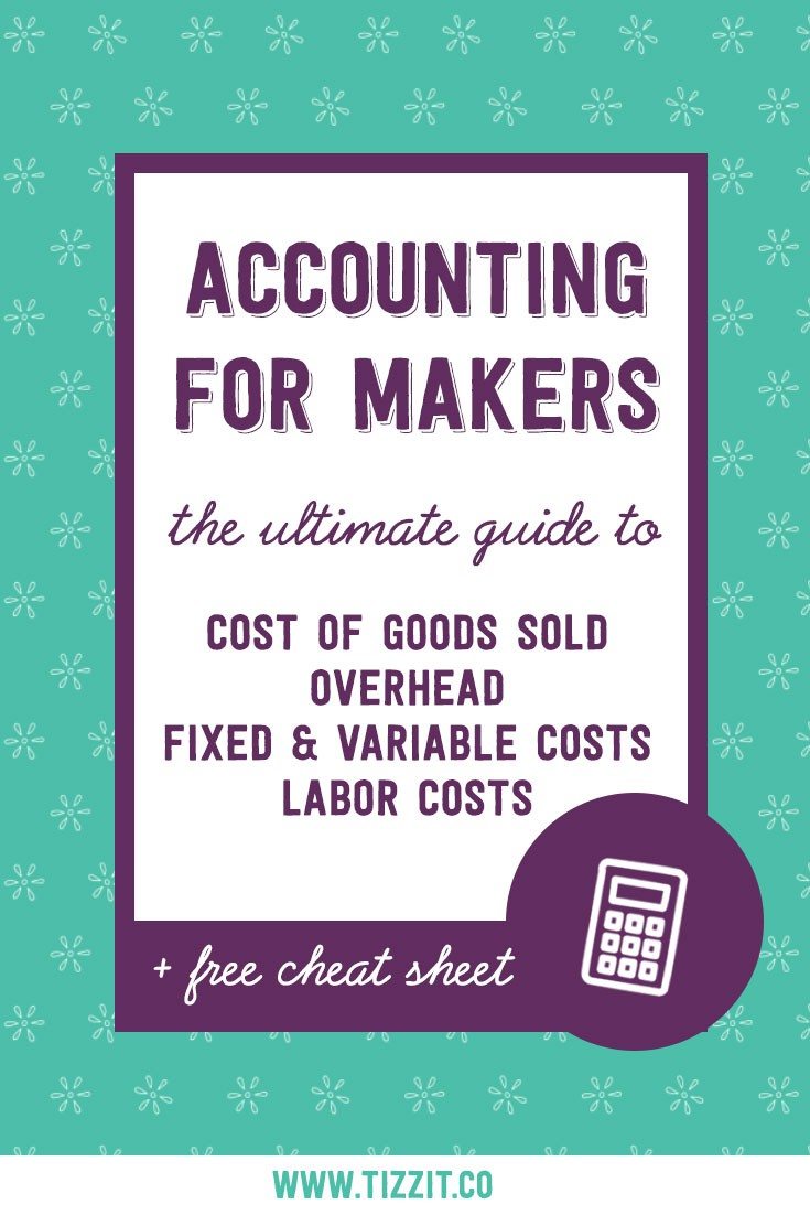 handmade business costs: COGS, overhead, fixed and variables. Head hurts? Get your free cheat sheet to calculate it all super easily!
